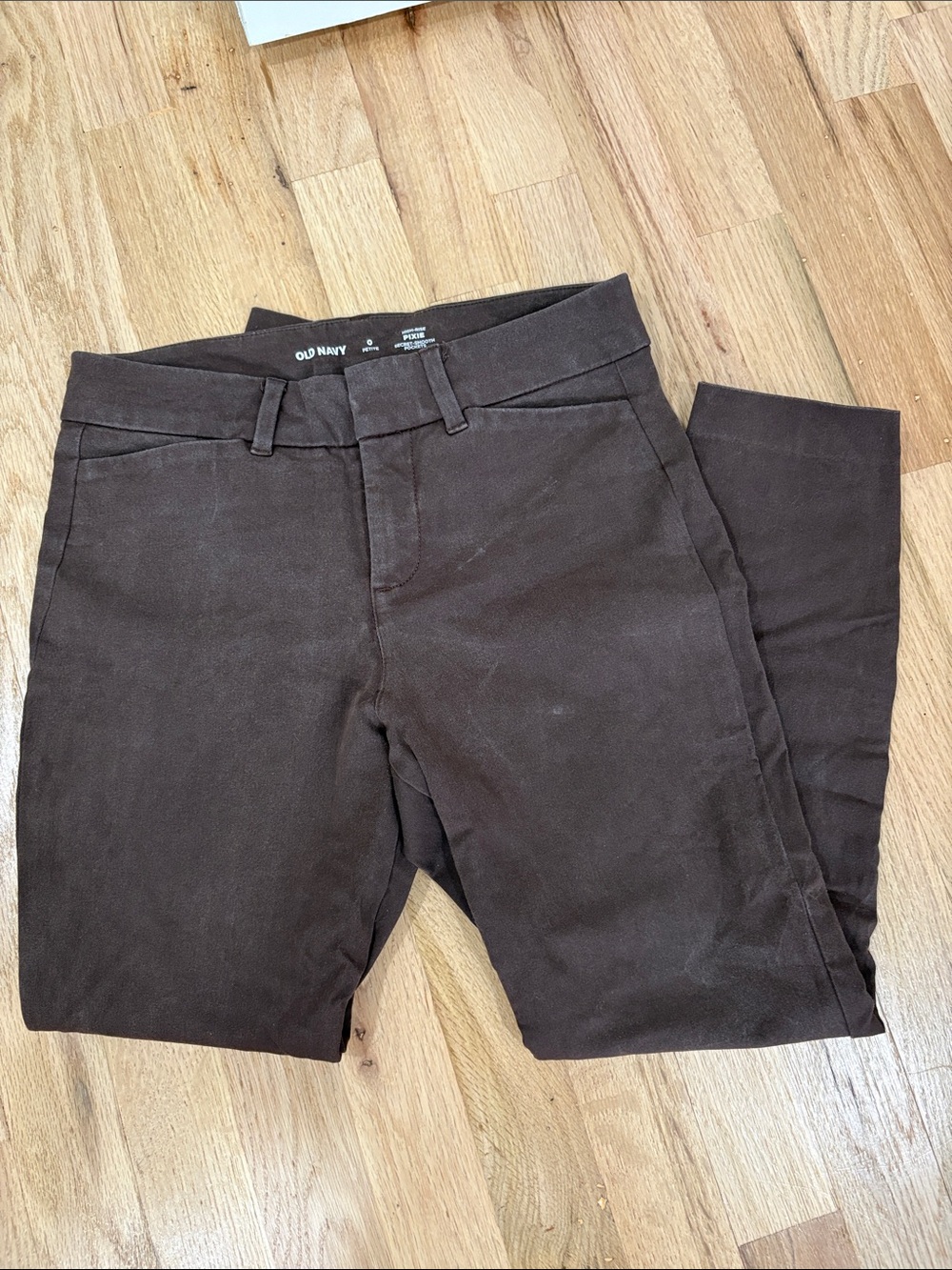 Old Navy High Rise Pixie Straight Leg Pants Dark Brown